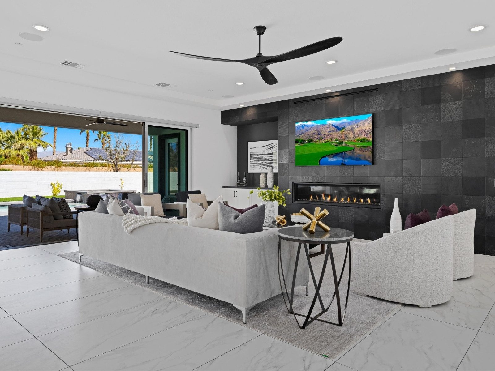 Great room designed for desert living